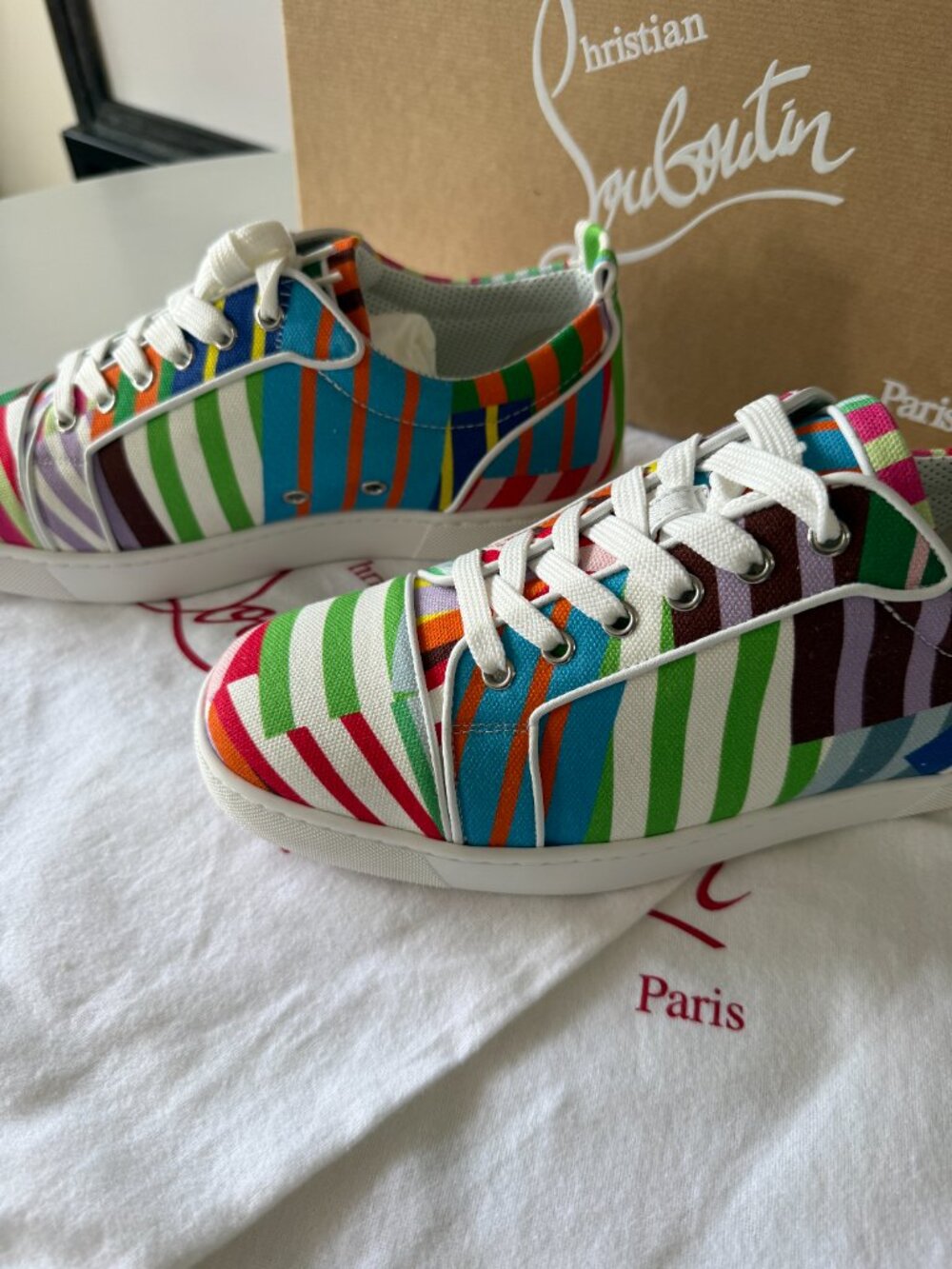 Louis Junior Orlato Flat — Multi/Bianco Canvas Sneakers